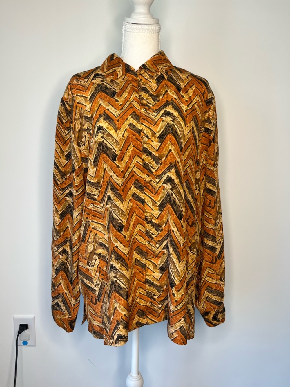 Vintage 80s 100% Silk Quo-Silk multicoloured silk blouse